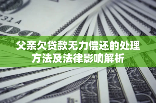 济南父亲欠贷款无力偿还的处理方法及法律影响解析